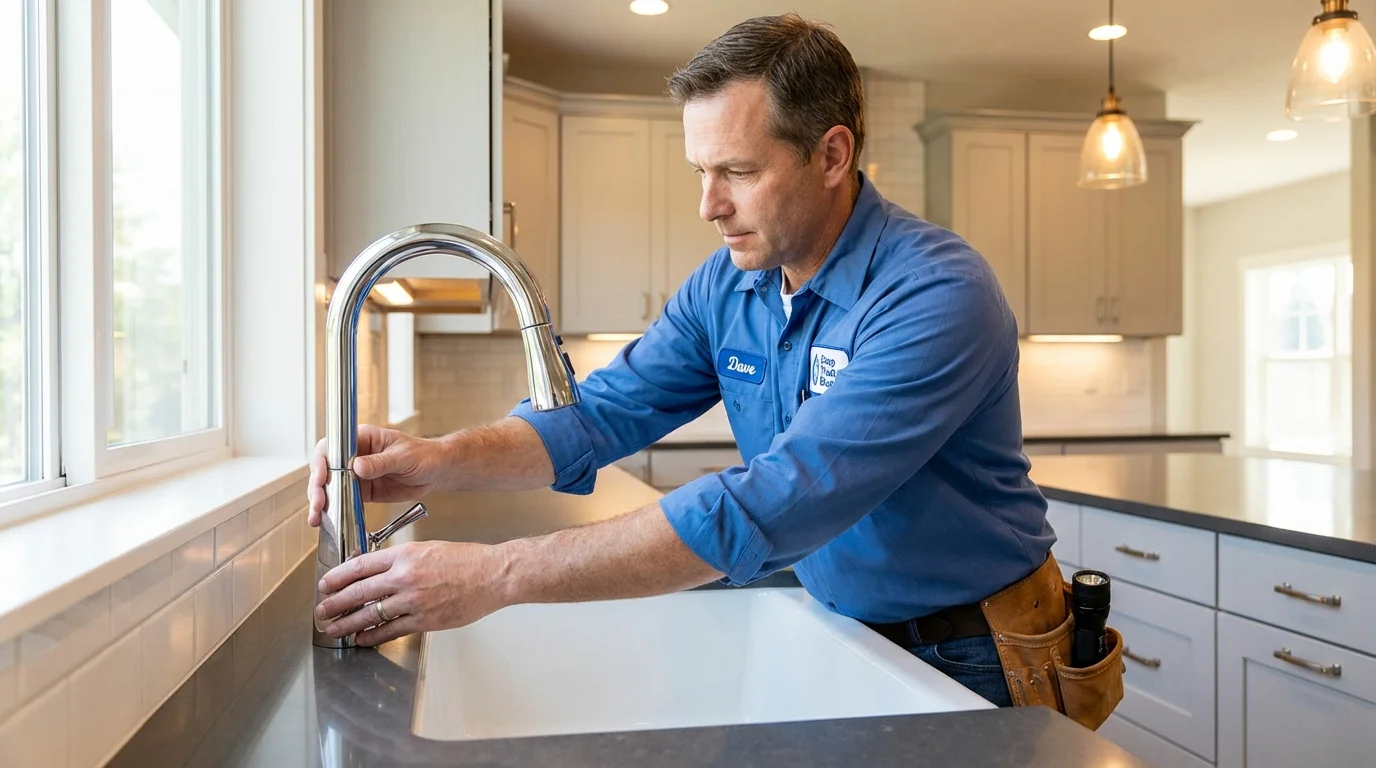 Kitchen faucet installation by Johns Plumbing LLC in Granite Bay