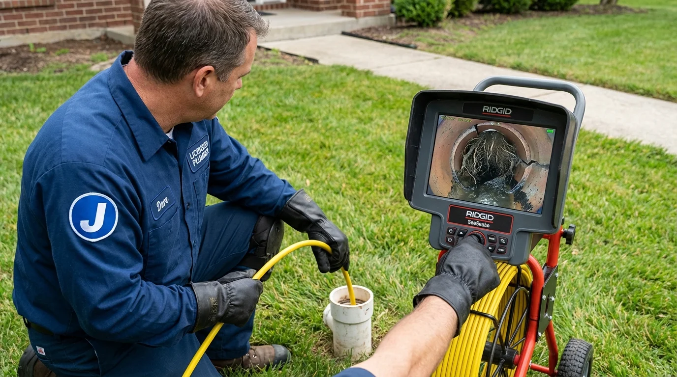 Sewer camera inspection being performed by Johns Plumbing LLC in Granite Bay
