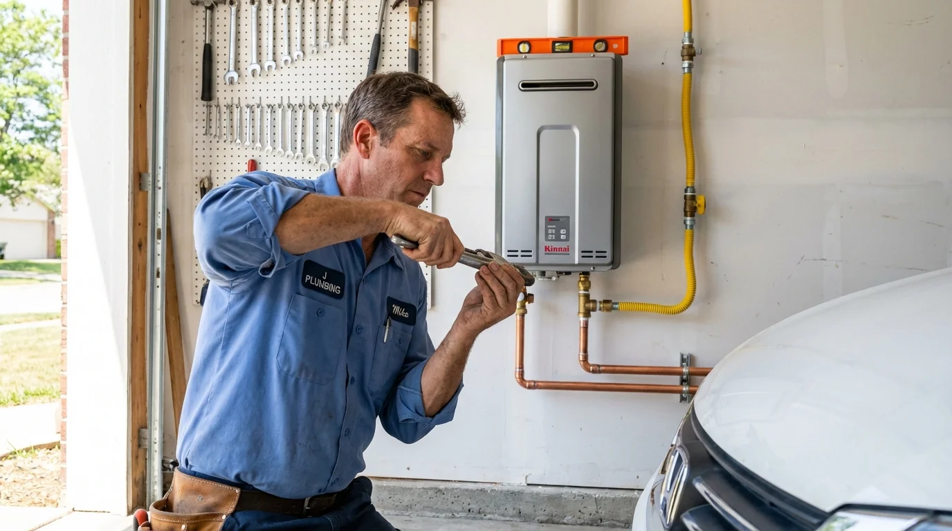 Tankless water heater installation by a Johns Plumbing LLC plumber in Granite Bay